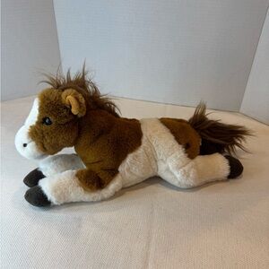 FAO Schwarz Plush Paint Brown & White Pinto Pony Horse Stuffed Animal